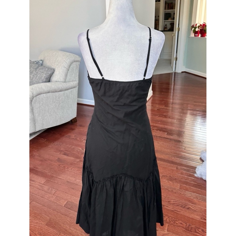 Vintage 2000s Forever 21 Black Asymmetrical Plunge Coquette Cocktail Y2K Dress - Picture 9 of 12